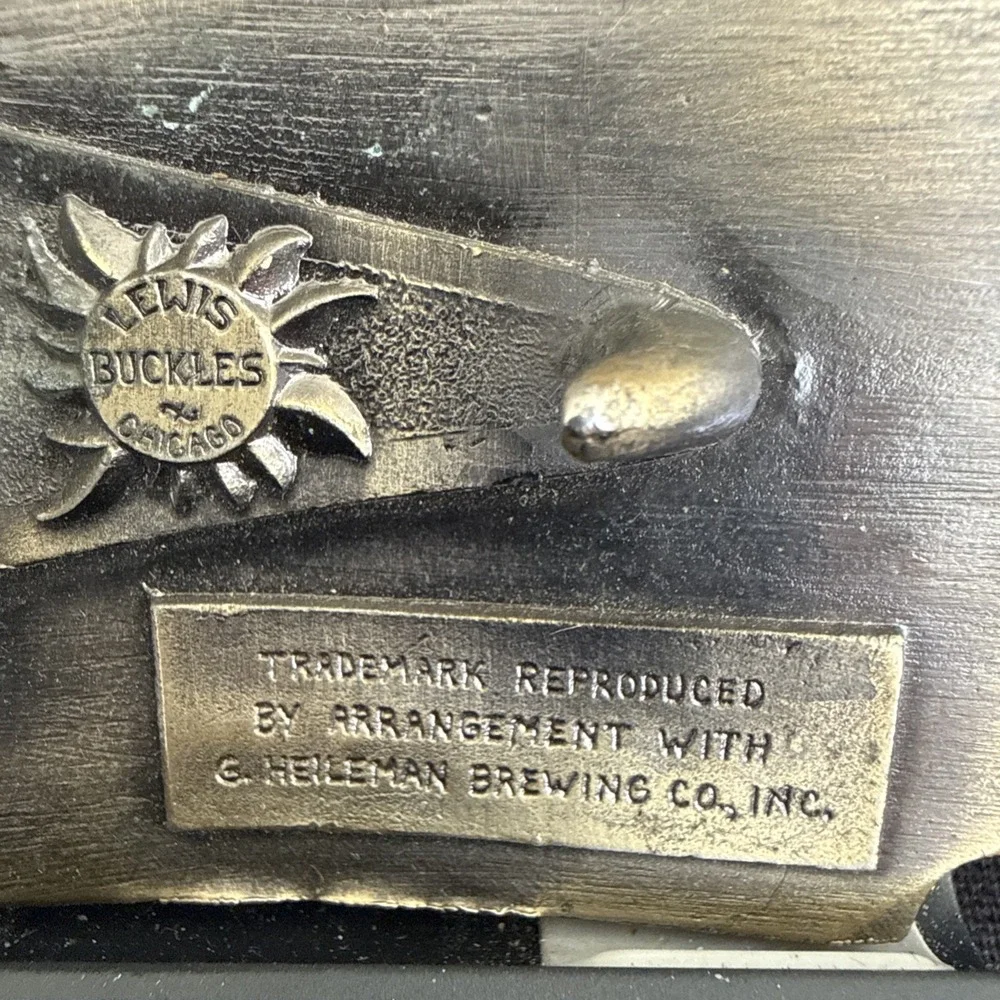 Heileman's Old Style Beer Belt Metal Brass Buckle Collectible Late 1970s Vintage